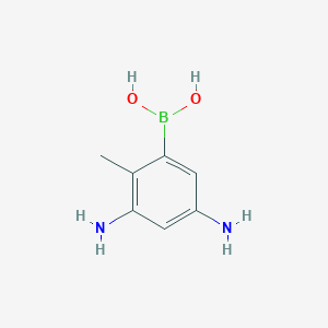 molecular formula C7H11BN2O2 B1432150 3,5-Diamino-2-methylphenylboronic acid CAS No. 89892-80-8