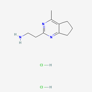 molecular formula C10H17Cl2N3 B1432156 [2-(4-Methyl-6,7-dihydro-5H-cyclopenta[d]pyrimidin-2-yl)ethyl]amine dihydrochloride CAS No. 1609399-77-0