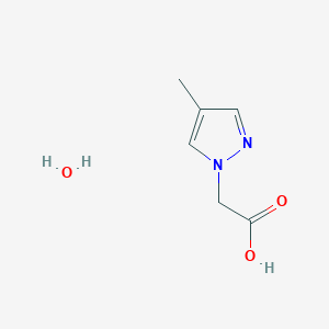 molecular formula C6H10N2O3 B1432160 2-(4-Methyl-1H-pyrazol-1-yl)acetic acid hydrate CAS No. 1609396-02-2