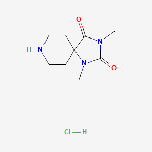 molecular formula C9H16ClN3O2 B1432163 1,3-Dimethyl-1,3,8-triazaspiro[4.5]decane-2,4-dione hydrochloride CAS No. 1206970-39-9