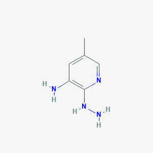 molecular formula C6H10N4 B1432164 2-Hydrazinyl-5-methylpyridin-3-amine CAS No. 1373233-22-7