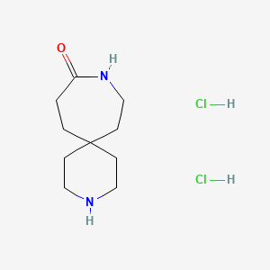 molecular formula C10H20Cl2N2O B1432165 3,9-Diazaspiro[5.6]dodecan-10-one dihydrochloride CAS No. 1609403-56-6