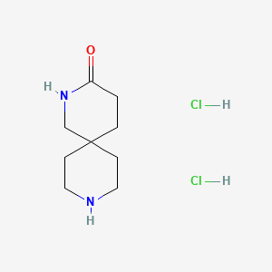 molecular formula C9H18Cl2N2O B1432169 2,9-Diazaspiro[5.5]undecan-3-one dihydrochloride CAS No. 1390654-19-9