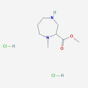 molecular formula C8H18Cl2N2O2 B1432173 Methyl 1-methyl-1,4-diazepane-2-carboxylate dihydrochloride CAS No. 1609395-93-8