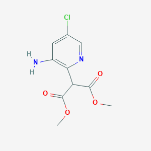 molecular formula C10H11ClN2O4 B1432175 1,3-Dimethyl 2-(3-amino-5-chloropyridin-2-yl)propanedioate CAS No. 1373233-02-3