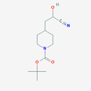 molecular formula C13H22N2O3 B1432177 Tert-butyl 4-(2-cyano-2-hydroxyethyl)piperidine-1-carboxylate CAS No. 885516-98-3