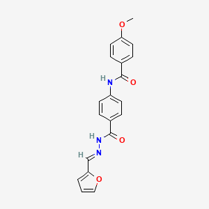 N-[(E)-furan-2-ylmethylideneamino]-4-[(4-methoxybenzoyl)amino]benzamide