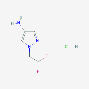 molecular formula C5H8ClF2N3 B1432222 1-(2,2-difluoroethyl)-1H-pyrazol-4-amine hydrochloride CAS No. 1197231-23-4
