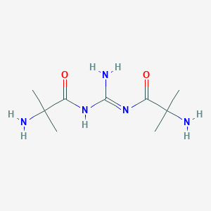 molecular formula C9H19N5O2 B14322230 2-amino-N-[N'-(2-amino-2-methylpropanoyl)carbamimidoyl]-2-methylpropanamide 