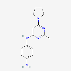 molecular formula C15H19N5 B1432224 N1-(2-methyl-6-(pyrrolidin-1-yl)pyrimidin-4-yl)benzene-1,4-diamine CAS No. 1706441-18-0