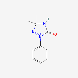 molecular formula C10H12N3O+ B14322261 3,3-Dimethyl-5-oxo-1-phenyl-4,5-dihydro-3H-1,2,4-triazol-1-ium CAS No. 105122-07-4