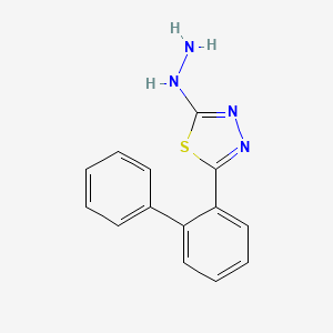 molecular formula C14H12N4S B14322310 2-([1,1'-Biphenyl]-2-yl)-5-hydrazinyl-1,3,4-thiadiazole CAS No. 104070-56-6