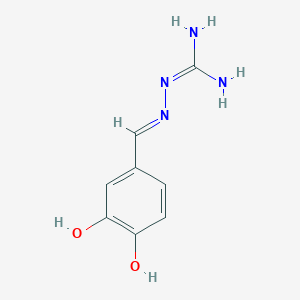 molecular formula C8H10N4O2 B14322346 2-[(E)-(3,4-dihydroxyphenyl)methylideneamino]guanidine 