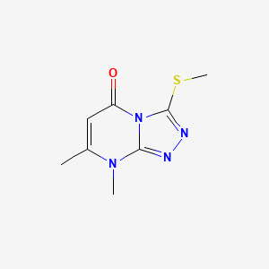 molecular formula C8H10N4OS B14322370 1,2,4-triazolo[4,3-a]pyrimidin-5(8H)-one, 7,8-dimethyl-3-(methylthio)- CAS No. 109508-42-1