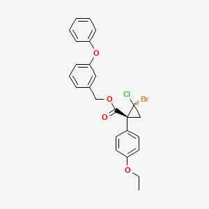 Cyclopropanecarboxylic acid, 2-bromo-2-chloro-1-(4-ethoxyphenyl)-, (3-phenoxyphenyl)methyl ester, trans-