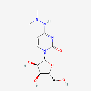 molecular formula C11H18N4O5 B14322415 2(1H)-Pyrimidinone, 4-(2,2-dimethylhydrazino)-1-(beta-D-ribofuranosyl)- CAS No. 100997-65-7