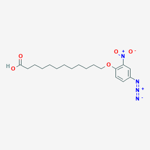 molecular formula C18H26N4O5 B14322446 12-(4-Azido-2-nitrophenoxy)dodecanoic acid CAS No. 105968-86-3