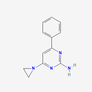 molecular formula C12H12N4 B14322452 4-(Aziridin-1-yl)-6-phenylpyrimidin-2-amine CAS No. 106791-87-1