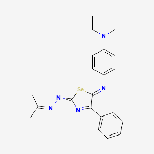 molecular formula C22H25N5Se B14322470 5-[[4-(Diethylamino)phenyl]imino]-4-phenyl-2(5H)-selenazolone 2-(1-methylethylidene)hydrazone CAS No. 100770-03-4