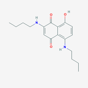 molecular formula C18H24N2O3 B14322497 2,5-Bis(butylamino)-8-hydroxynaphthalene-1,4-dione CAS No. 111130-31-5