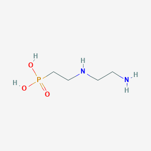 molecular formula C4H13N2O3P B14322537 Phosphonic acid, [2-[(2-aminoethyl)amino]ethyl]- CAS No. 112013-36-2