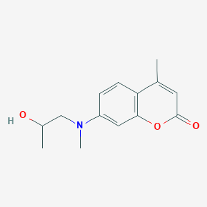 molecular formula C14H17NO3 B14322589 7-[(2-Hydroxypropyl)(methyl)amino]-4-methyl-2H-1-benzopyran-2-one CAS No. 112148-16-0