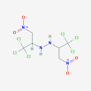 molecular formula C6H8Cl6N4O4 B14322613 Hydrazine, 1,2-bis[2,2,2-trichloro-1-(nitromethyl)ethyl]- CAS No. 105200-34-8