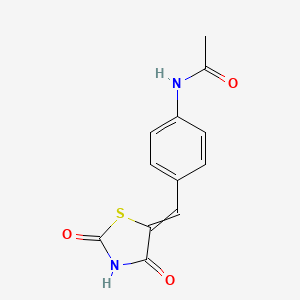 molecular formula C12H10N2O3S B14322636 Acetamide, N-[4-[(2,4-dioxo-5-thiazolidinylidene)methyl]phenyl]- CAS No. 104742-64-5