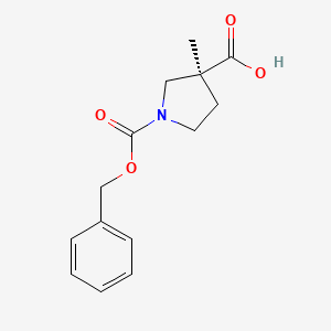 B1432265 (S)-1-((benzyloxy)carbonyl)-3-methylpyrrolidine-3-carboxylic acid CAS No. 1412254-20-6