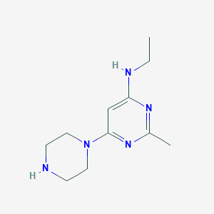 molecular formula C11H19N5 B1432276 N-ethyl-2-methyl-6-(piperazin-1-yl)pyrimidin-4-amine CAS No. 1507884-58-3