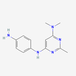 molecular formula C13H17N5 B1432284 N4-(4-aminophenyl)-N6,N6,2-trimethylpyrimidine-4,6-diamine CAS No. 1706419-07-9
