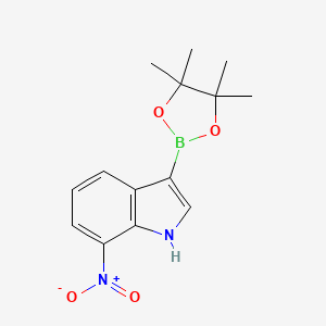 molecular formula C14H17BN2O4 B1432287 7-Nitro-3-(4,4,5,5-tetramethyl-1,3,2-dioxaborolan-2-YL)-1H-indole CAS No. 1313760-70-1