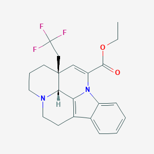 molecular formula C22H23F3N2O2 B143229 21,21,21-Trifluoroapovincaminic acid ethyl ester CAS No. 129959-03-1