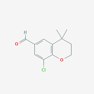 molecular formula C12H13ClO2 B1432301 8-氯-4,4-二甲基色苷-6-甲醛 CAS No. 1350761-27-1