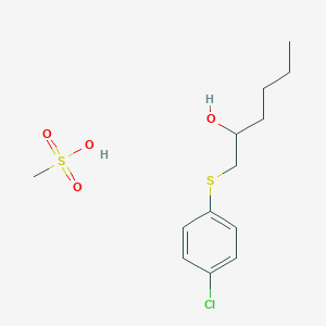 1-(4-Chlorophenyl)sulfanylhexan-2-ol;methanesulfonic acid