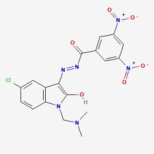 Benzoic acid, 3,5-dinitro-, (5-chloro-1-((dimethylamino)methyl)-1,2-dihydro-2-oxo-3H-indol-3-ylidene)hydrazide