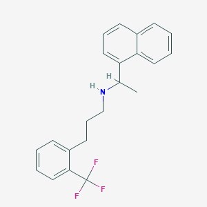 molecular formula C22H22F3N B1432340 N-(1-Naphthalen-1-ylethyl)-3-[2-(trifluoromethyl)phenyl]propan-1-amine CAS No. 1431699-53-4
