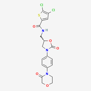 molecular formula C19H17Cl2N3O5S B1432344 (S)-4,5-dichloro-N-((2-oxo-3-(4-(3-oxomorpholino)phenyl)oxazolidin-5-yl)methyl)thiophene-2-carboxamide CAS No. 1770812-37-7