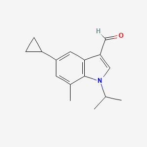 molecular formula C16H19NO B1432354 5-cyclopropyl-1-isopropyl-7-methyl-1H-indole-3-carbaldehyde CAS No. 1350760-90-5