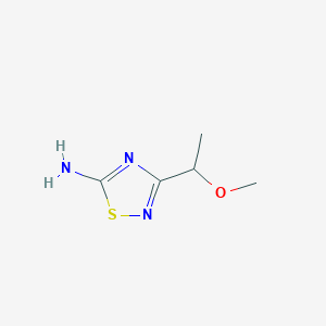 molecular formula C5H9N3OS B1432358 3-(1-Methoxyethyl)-1,2,4-thiadiazol-5-amine CAS No. 1532599-27-1