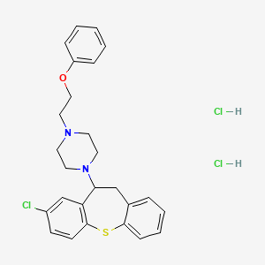 Piperazine, 1-(8-chloro-10,11-dihydrodibenzo(b,f)thiepin-10-yl)-4-(2-phenoxyethyl)-, dihydrochloride, hydrate