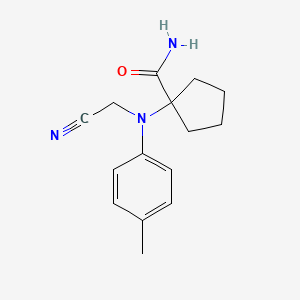 molecular formula C15H19N3O B14323692 1-[(Cyanomethyl)(4-methylphenyl)amino]cyclopentane-1-carboxamide CAS No. 110817-71-5