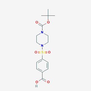molecular formula C16H22N2O6S B143237 4-((4-(tert-Butoxycarbonyl)piperazinyl)sulfonyl)benzoic acid CAS No. 138385-00-9