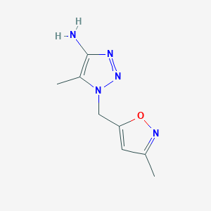 molecular formula C8H11N5O B1432375 5-methyl-1-[(3-methyl-1,2-oxazol-5-yl)methyl]-1H-1,2,3-triazol-4-amine CAS No. 1502292-20-7