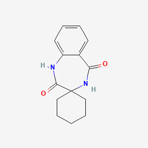 molecular formula C14H16N2O2 B1432378 1,2,4,5-Tetrahydrospiro[1,4-benzodiazepine-3,1'-cyclohexane]-2,5-dione CAS No. 1429900-99-1