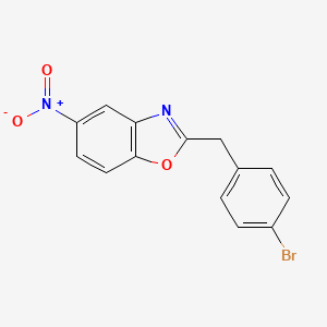 molecular formula C14H9BrN2O3 B14323801 2-[(4-Bromophenyl)methyl]-5-nitro-1,3-benzoxazole CAS No. 104233-73-0