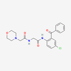 4-Morpholineacetamide, N-(2-((2-benzoyl-4-chlorophenyl)amino)-2-oxoethyl)-