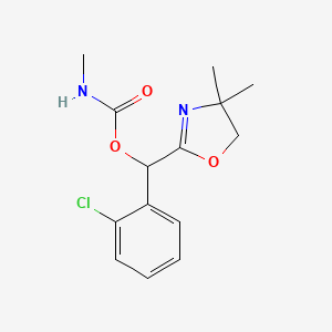 molecular formula C14H17ClN2O3 B14323891 (2-Chlorophenyl)(4,4-dimethyl-5H-1,3-oxazol-2-yl)methyl N-methylcarbamate CAS No. 109243-68-7