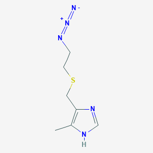 molecular formula C7H11N5S B14323906 4-{[(2-Azidoethyl)sulfanyl]methyl}-5-methyl-1H-imidazole CAS No. 111989-51-6