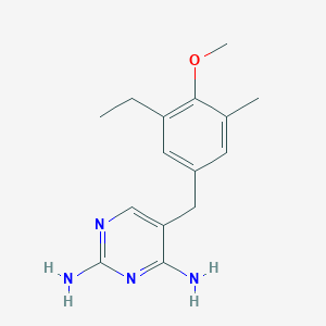 molecular formula C15H20N4O B14323943 5-[(3-Ethyl-4-methoxy-5-methylphenyl)methyl]pyrimidine-2,4-diamine CAS No. 105639-85-8